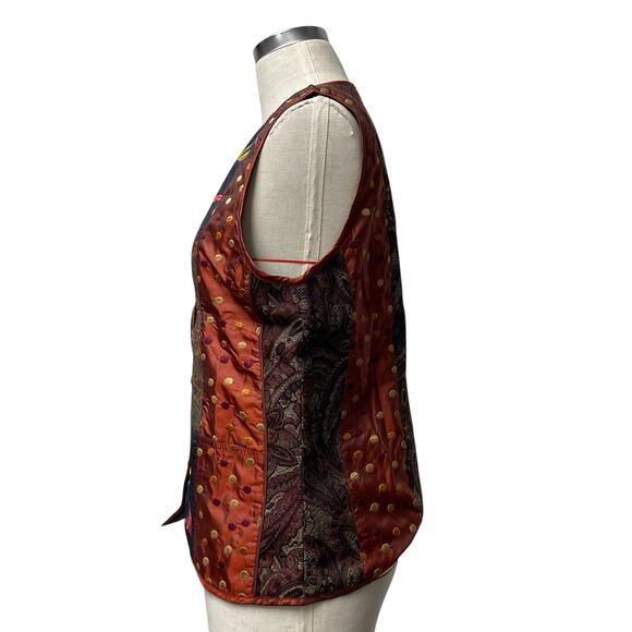 Vintage Coldwater Creek Womens Size S Quilted Embroidered Button Up Vest - Picture 5 of 7